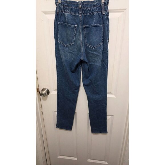 Hollister Women's Western High-Elastic Waisted Tapered Denim Jeans W26 L27 Blue - Picture 3 of 7